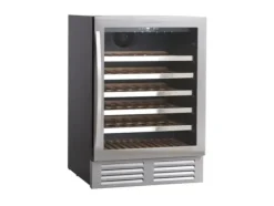 Vinkylar-Scandomestic SV 81 X - Vinkyl - 1 Zon - bredd: 59,5 cm - djup: 61,3 cm - höjd: 86,5 cm - 146 liter - rostfritt stål/svart - Upp till 46 flaskor