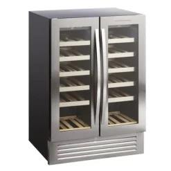 Scandomestic SV 91 X - Vinkylskåp - 2 zoner - bredd: 59,5 cm - djup: 61,6 cm - höjd: 87,2 cm - 119 liter - svart/rostfritt stål - Upp till 36 flaskor | CDON