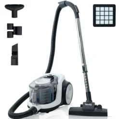 Säckarfria släpvagnsdammsugare VacniQ, lättvikt för mattor och hårda golv, retraherbar sladd, 899 W