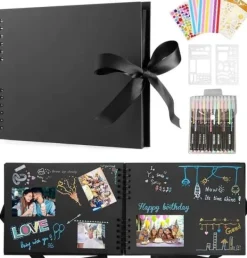 Förvaring Av Fotografier-Scrapbook-fotoalbum, DIY-fotoalbum med 12 pennor, 80 sidor, presenter till bröllopsresor