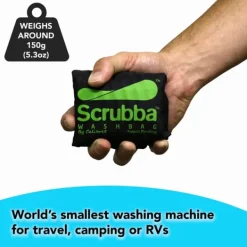 Tvättutrustning-SCRUBBA WASH BAG 13.5L Black, tvättpåse resa, drybag med inbyggd tvättbräda