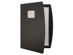 Tillbehör För Matservering-Securit® A4 RIO menuomslag med bestikdesign i sort