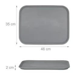 Serveringsfat & Skålar-Serveringsbricka, 2x 46x35x2 cm, Grå