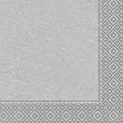 Servett - Lunch - SILVER - enfärgad silverpappers - 33 x 33 cm - paket med 20