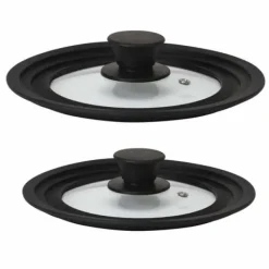 SET 2 UNIVERSALA GLASFÖRSEGA MED Ø16/18/20CM / 24/26/28CM KÖKSSPLASHSKYDDARE
