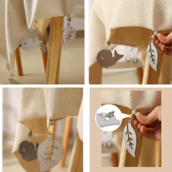 Set med 4 bordsduksklämmor i rostfritt stål