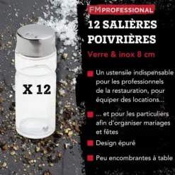 Set med 12 saltkar/pepparkar FM Professional