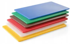 Skärbrädor-Set med 6 skärbrädor HACCP GN 1/1 HENDI, 530x325mm, HDPE 500, färgade, 10mm