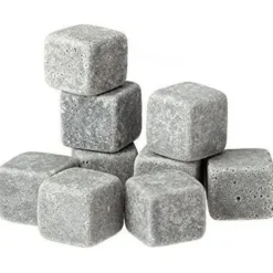 Whiskystenar-Set med 9 återanvändbara granitwhiskystenar Täljstensiskuber Dryckskylare