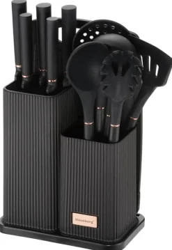 Set med köksknivar i ett block med köksredskap och en skärbräda, 12 delar, KLAUSBERG KB-7835