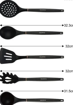 Set med köksknivar i ett block med köksredskap och en skärbräda, 12 delar, KLAUSBERG KB-7835
