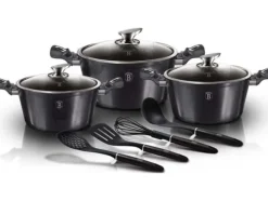 SET MED KOCKSTOCKAR GRANIT 10 DELAR BERLINGER HAUS Carbon Pro BH-6919