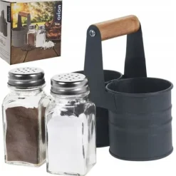 Salt- & Pepparströare-Set med saltkar och pepparkar - Glas - Transparent - Dekorativ Ställning - För Vuxna