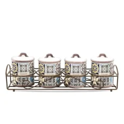 Kryddkvarnar-Set om 4 MAESTRO Holiday i Porto kryddbehållare MR-20005-04CS