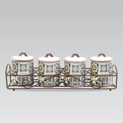 Kryddkvarnar-Set om 4 MAESTRO Holiday i Porto kryddbehållare MR-20005-04CS