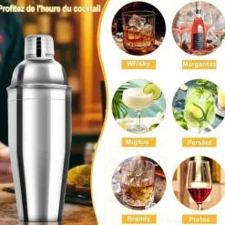 Verktygsset För Drinkar-Shaker-Shaker Cocktail-Kit Cocktail-Accessoar för professionell bartender - Rostfritt stål - 750 ml - 8 PCS - För hemmet, baren, festen