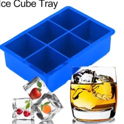 Silikon Isbitsmaskin 6 Hål Choklad Godisform Kök Matlagningsverktyg Mörkblå