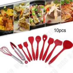 Silikon Köksredskap - TD® - Set med 10 st - Röd - Hög Temperatur - Praktisk