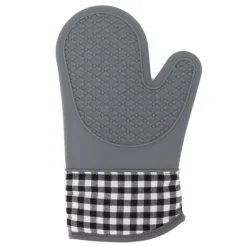 Grytlappar & Grillvantar-Silikon- och bomullsvantar Värmebeständiga handskar Ugnsvantar för Hemkök Bageri Hotell
