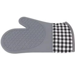 Grytlappar & Grillvantar-Silikon- och bomullsvantar Värmebeständiga handskar Ugnsvantar för Hemkök Bageri Hotell