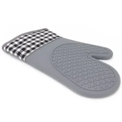 Grytlappar & Grillvantar-Silikon- och bomullsvantar Värmebeständiga handskar Ugnsvantar för Hemkök Bageri Hotell