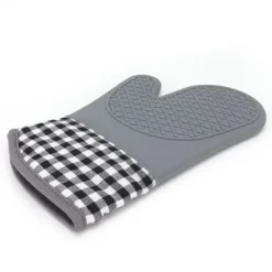 Grytlappar & Grillvantar-Silikon- och bomullsvantar Värmebeständiga handskar Ugnsvantar för Hemkök Bageri Hotell