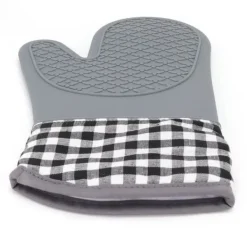 Grytlappar & Grillvantar-Silikon- och bomullsvantar Värmebeständiga handskar Ugnsvantar för Hemkök Bageri Hotell