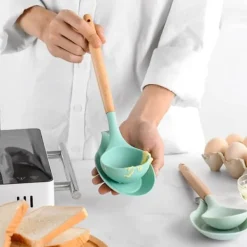 Skedhållare-Silikon Skedstöd Hög Temperaturbeständig Värmebeständig Skedhållare för Hemkök Grön