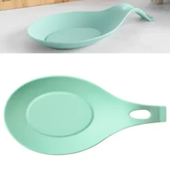 Skedhållare-Silikon Skedstöd Hög Temperaturbeständig Värmebeständig Skedhållare för Hemkök Grön