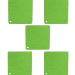 Grytlappar & Grillvantar-Silikon värmebeständig anti-halk underläggsmatta för köksbänk - 5 st Green Honeycomb Hot Pads