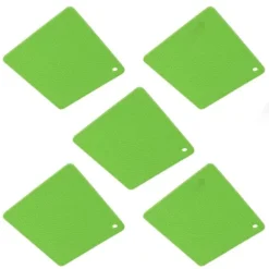 Grytlappar & Grillvantar-Silikon värmebeständig anti-halk underläggsmatta för köksbänk - 5 st Green Honeycomb Hot Pads