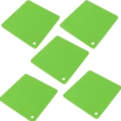 Grytlappar & Grillvantar-Silikon värmebeständig anti-halk underläggsmatta för köksbänk - 5 st Green Honeycomb Hot Pads