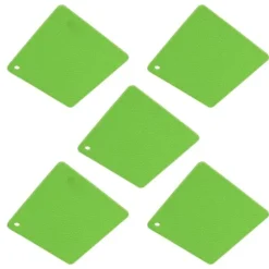 Grytlappar & Grillvantar-Silikon värmebeständig anti-halk underläggsmatta för köksbänk - 5 st Green Honeycomb Hot Pads
