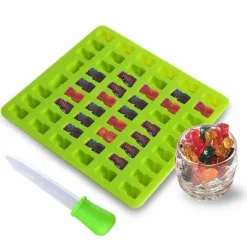 Gelatinformar-Silikonform GUMMIES BEARS med pipett