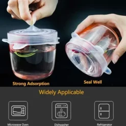 Silikonlock, 12 Stycken Återanvändbara Utvidgade Täcklock i Silikon, Silikonlock [448]