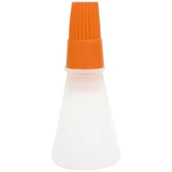 Olje- & Vinägerbehållare-Silikonoljeborste med oljeflaska Högtemperaturbeständig borste Oljekontrollborste för kök Orange