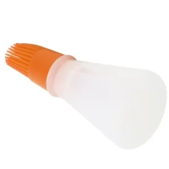Olje- & Vinägerbehållare-Silikonoljeborste med oljeflaska Högtemperaturbeständig borste Oljekontrollborste för kök Orange