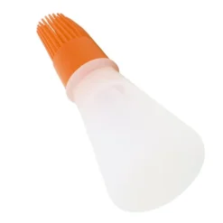 Olje- & Vinägerbehållare-Silikonoljeborste med oljeflaska Högtemperaturbeständig borste Oljekontrollborste för kök Orange