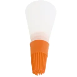 Olje- & Vinägerbehållare-Silikonoljeborste med oljeflaska Högtemperaturbeständig borste Oljekontrollborste för kök Orange