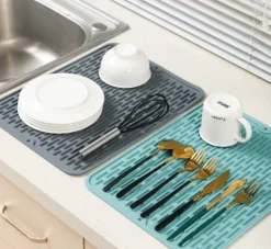 Diskställ & Torkställ-Silikontorkmatta för kök (Medium 40x30CM)
