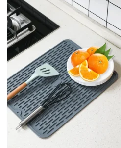 Diskställ & Torkställ-Silikontorkmatta för kök (Medium 40x30CM)