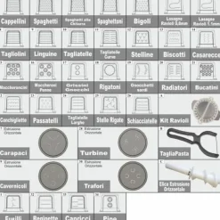 Pastamaskiner-Sirge MAGICPASTA Pastamaskin 300 Watt - 52 Dies - upp till 650 gr Automatisk pastamaskin för att göra färsk pasta hemma