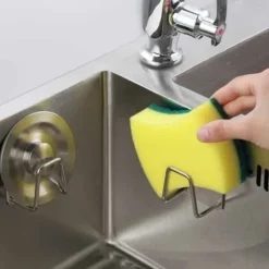 Köksorganiserare-Självhäftande Krok Hållare för Disksvamp Rostfritt Stål