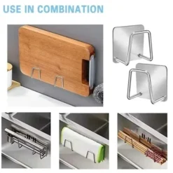 Köksorganiserare-Självhäftande Krok Hållare för Disksvamp Rostfritt Stål