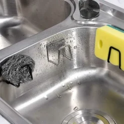 Köksorganiserare-Självhäftande Krok Hållare för Disksvamp Rostfritt Stål Svart