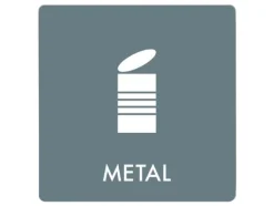 Tillbehör Till Avfallshantering-Skilt affaldspiktogram METAL 12x12 cm, aluminium, grå/hvid