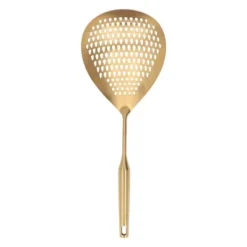 Hålslevar-Skimmer Ladle 304 Rostfritt Stål Livsmedelskvalitet Långt Handtag Stort Flöde Skimmersked för Kök Guld