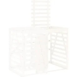 Tillbehör Till Avfallshantering-Skjulförlängning för sopkärl - Vit massiv furu | Färg: Vit | Storlek: Anpassningsbar