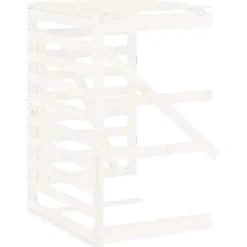 Tillbehör Till Avfallshantering-Skjulförlängning för sopkärl - Vit massiv furu | Färg: Vit | Storlek: Anpassningsbar