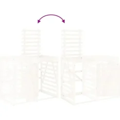 Tillbehör Till Avfallshantering-Skjulförlängning för sopkärl - Vit massiv furu | Färg: Vit | Storlek: Anpassningsbar